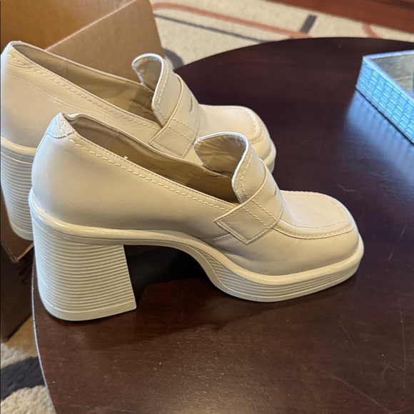 Steve Madden Fulfill platform penny loafer Ivory beige size 9 - Picture 7 of 7